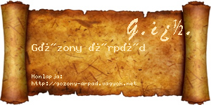 Gózony Árpád névjegykártya