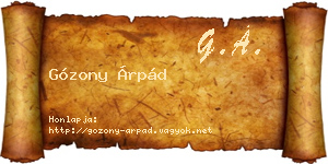 Gózony Árpád névjegykártya