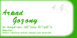 arpad gozony business card